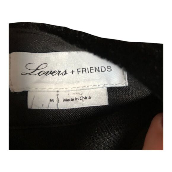 Lovers + Friends Velvet Long Sleeve Simone Ruffle‎ Cocktail Party Mini Dress M - Picture 10 of 10